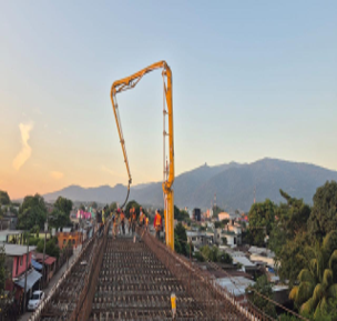 Planta dosificadora móvil de concreto y control de calidad en obra